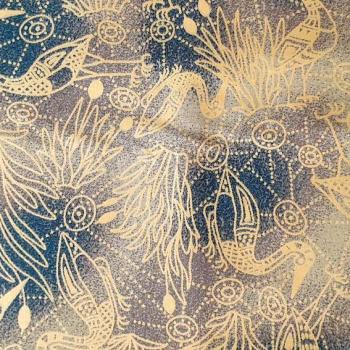 Preview: BROLGA DREAMING Aborigines Stoff aus Australien